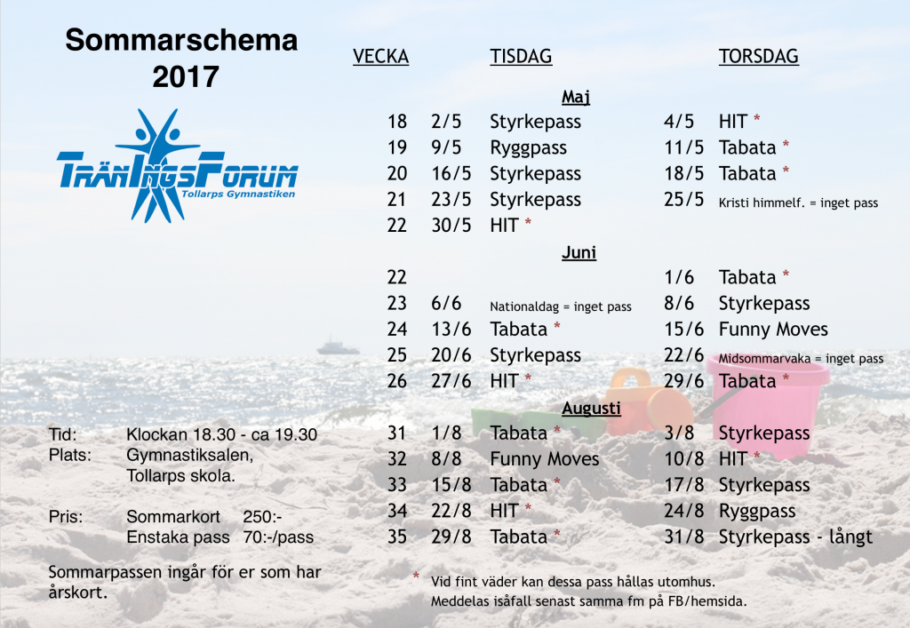 Sommarschema 2017