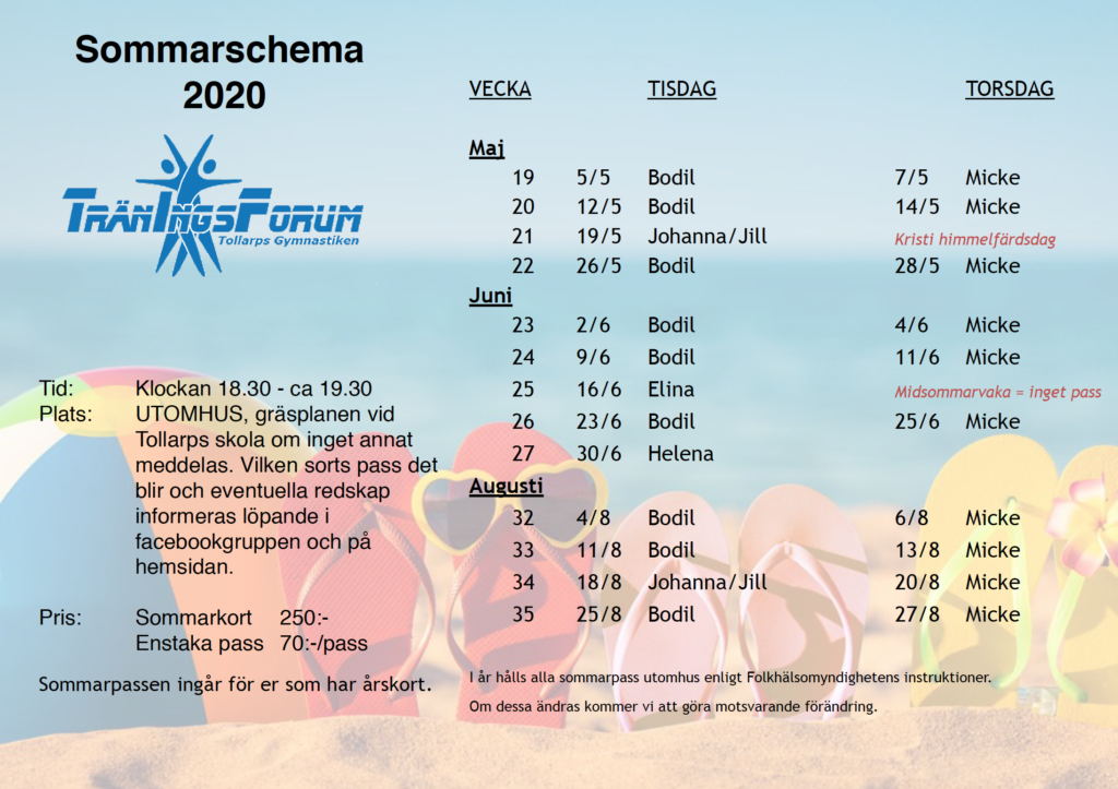 Sommarschema 2020